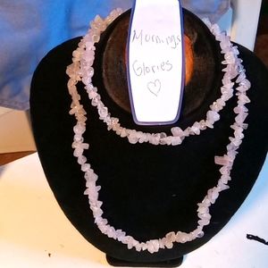 🌹🤗EXQUISITE!/ ROSE QUARTZ 💕GEMSTONE NECKLACE 💗💕